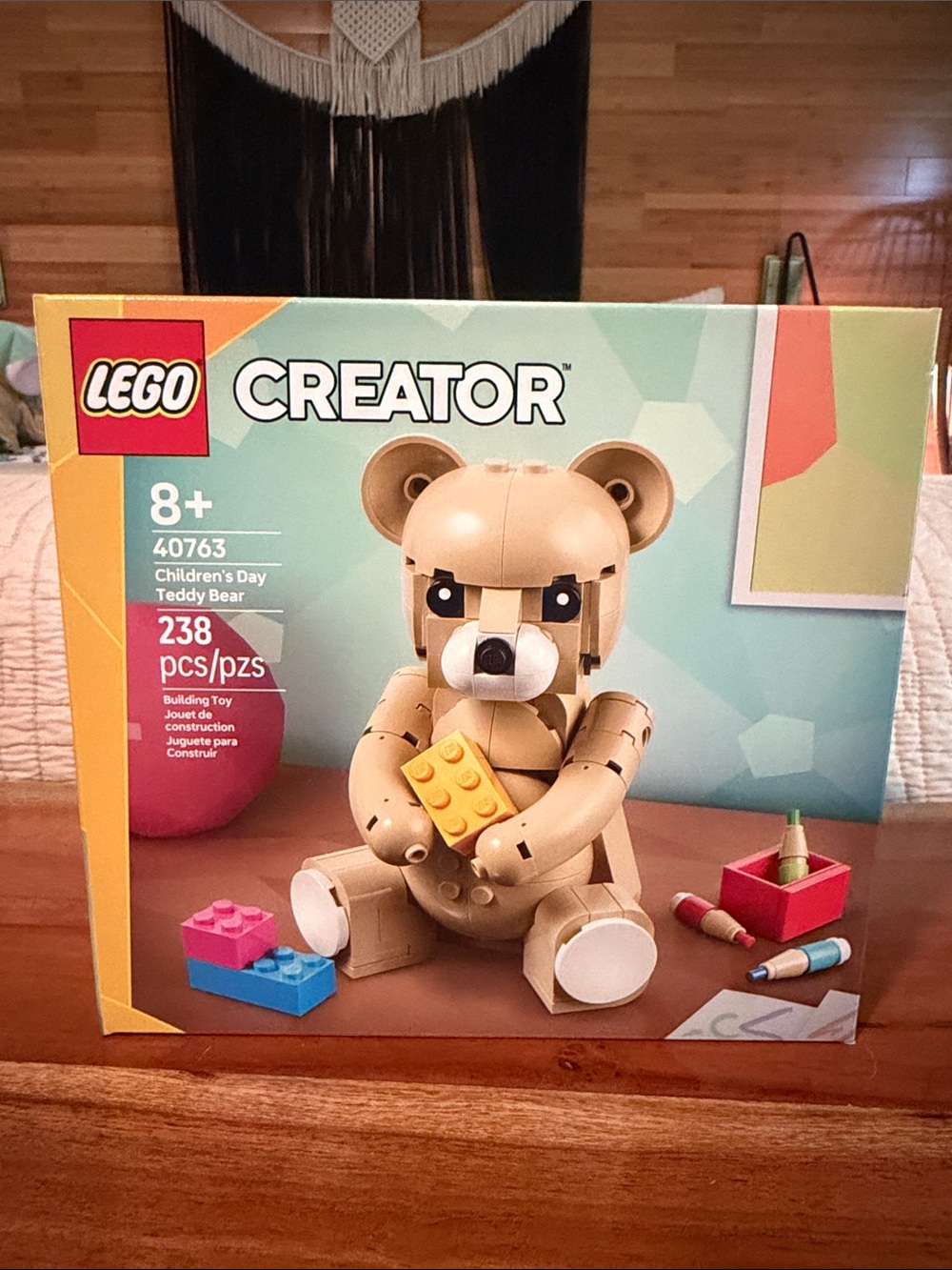 LEGO Creator Tan & White Teddy Bear Building Set with Yellow Brick